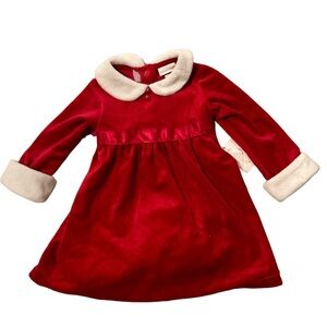 NWT Savannah Red Crushed Velvet Mrs Santa Clause Christmas Dress 12M
